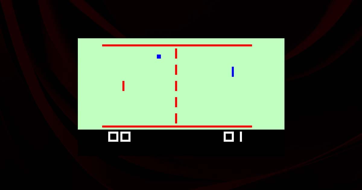 Fairchild Channel F Hockey Tennis gameplay showing puck and paddle movement on screen