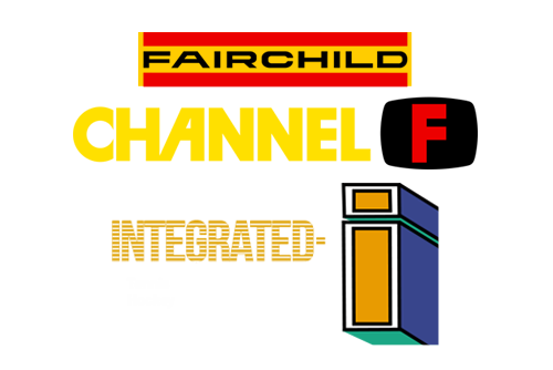 Fairchild Channel F built in Hockey Tennis logo text for integrated console games