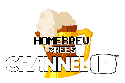 3REES title screen presented as emulator-rendered Fairchild Channel F puzzle interface