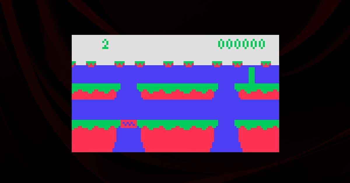 Adventures of the Stalk of Celery gameplay interface showing minigame grid state on Fairchild Channel F emulator