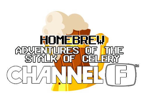 Adventures of the Stalk of Celery title screen shown in Fairchild Channel F emulator interface