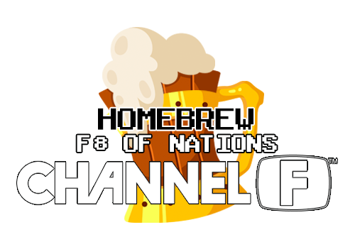 Minimal retro title logo for F8 of Nations styled as a simple game header