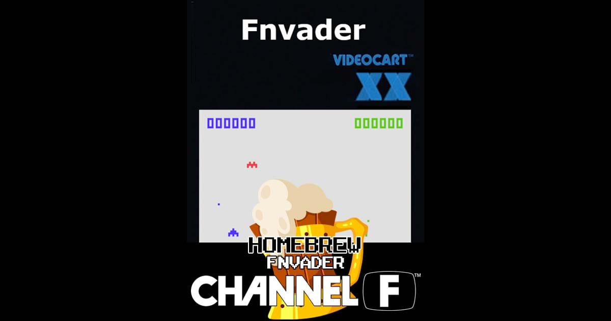 Promotional Fanbased image showing a minimalist invader gameplay scene for Fnvader