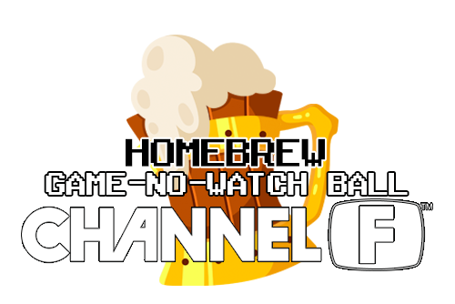 Game-No-Watch Ball title screen on Fairchild Channel F style retro grid interface
