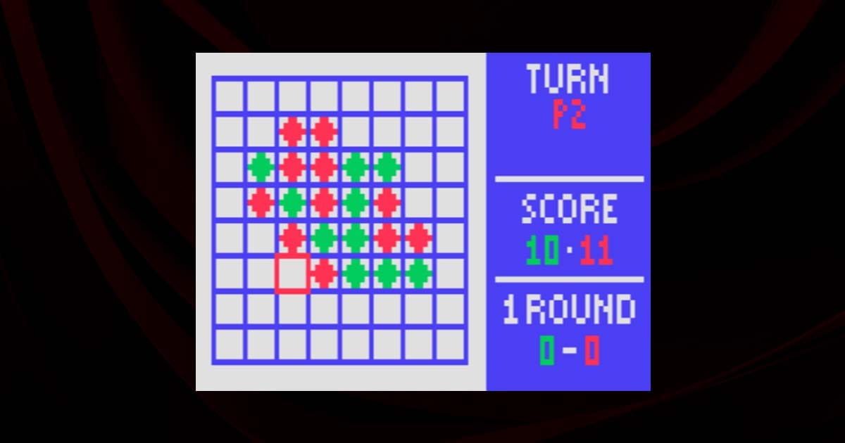 A turn-based local multiplayer match layout showing grid coordinates and pixelated game board state