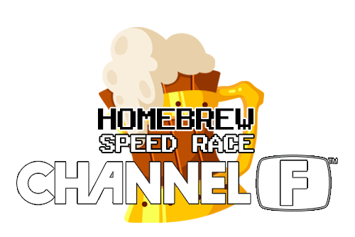 Speed Race homebrew title screen shown in simple emulator-based arcade presentation
