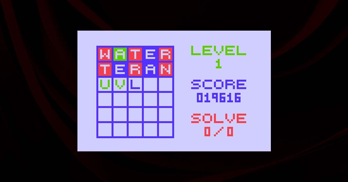Word puzzle interface showing multiple guess rows and highlighted letter results