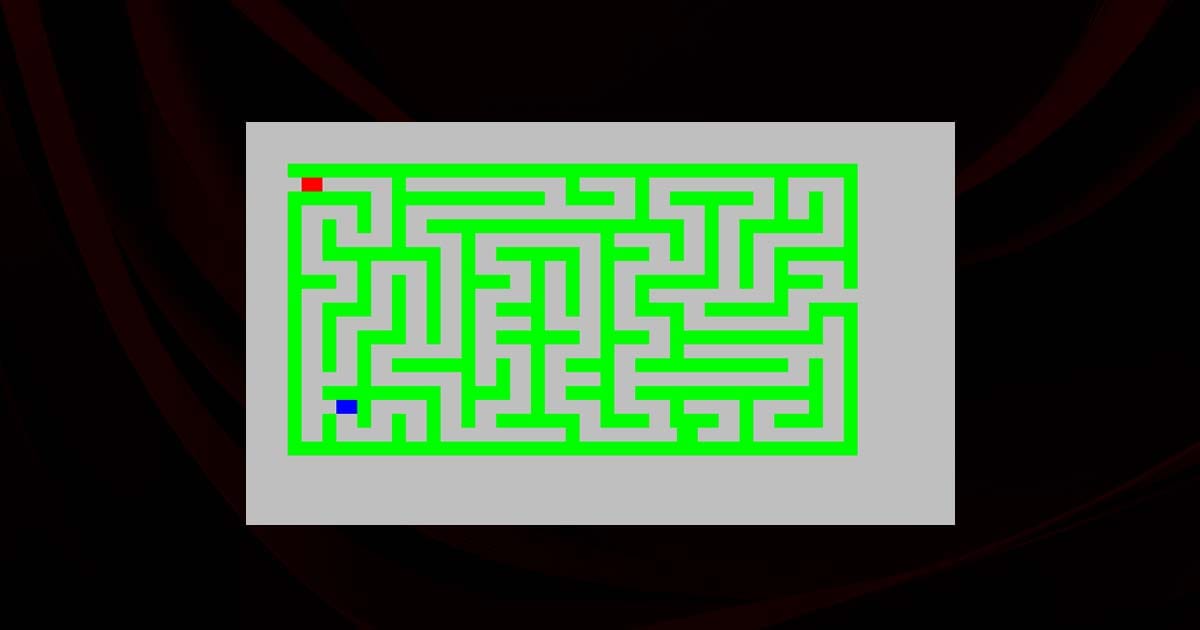Gameplay screen from Videocart-10 showing maze, jailbreak, blind-man's-bluff, or trailblazer on Fairchild Channel F