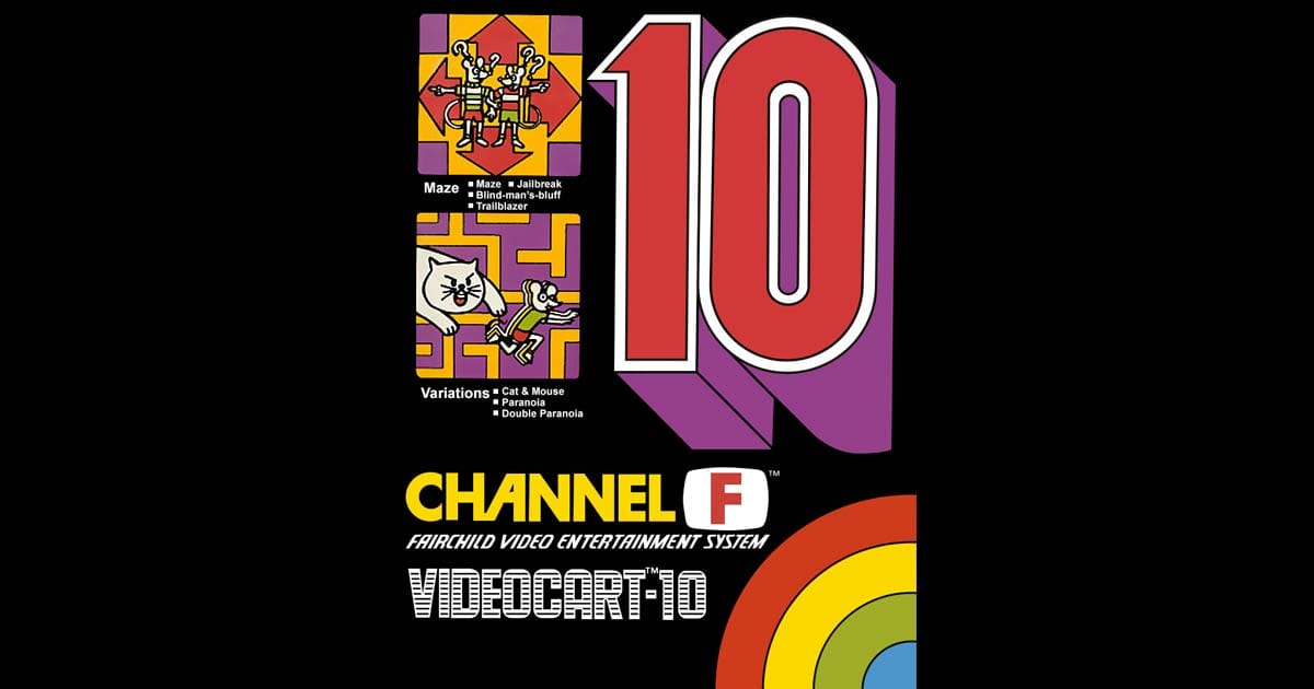 Box art of Videocart-10 compilation for the Fairchild Channel F ROM cartridge console