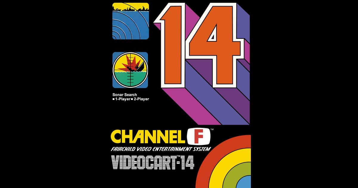 Box art of Videocart-14 Sonar Search for Fairchild Channel F cartridge system