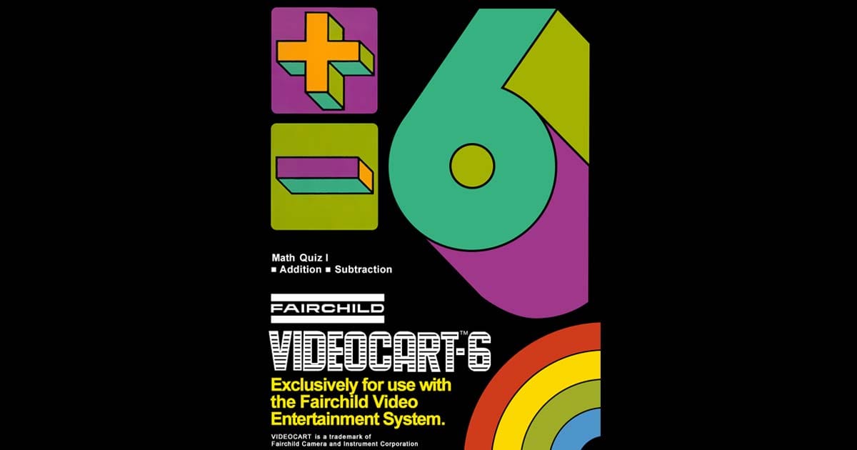 Videocart-6 Math Quiz I box art Fairchild Channel F educational cartridge retro console