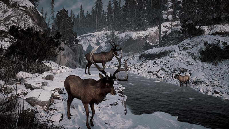 Exploration scene inside a branching mine tunnel