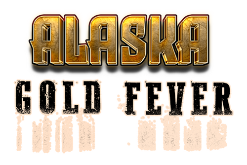 Alaska Gold Fever game title logo in bold frontier-style lettering
