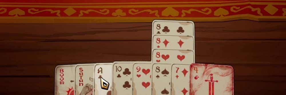 Wide scene of a tavern filled with card players in a stylized dark fantasy setting