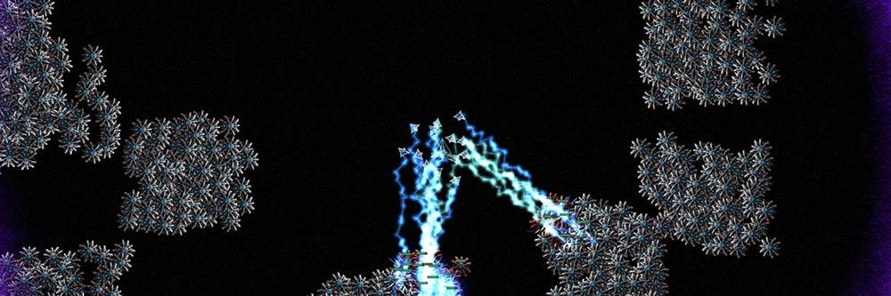 Wide sci-fi space battle scene showing ships, enemies, and arena shooter combat environment