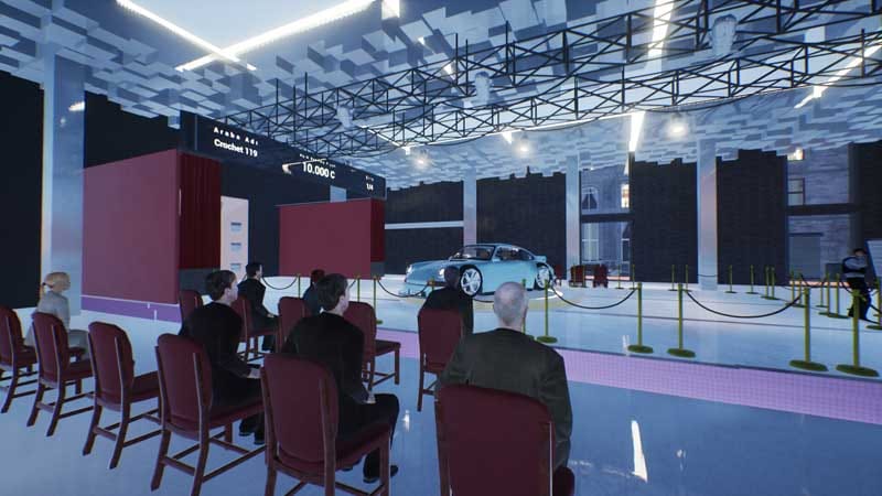 Vehicle repair shop environment where a car is being upgraded before resale