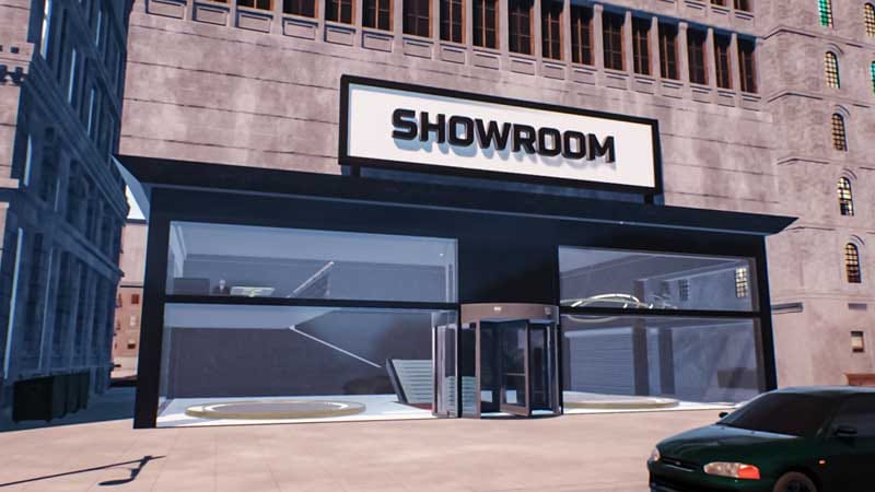 Market environment with multiple cars available for purchase and comparison