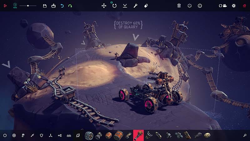 Gameplay view showing spacecraft movement through a planetary environment