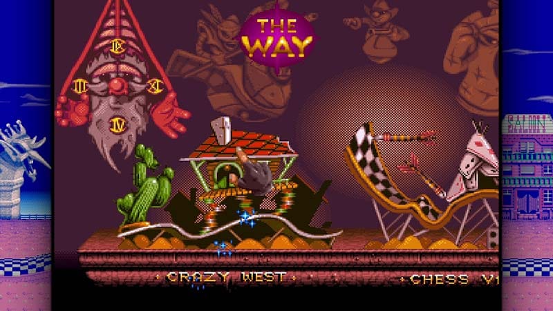 CRT filter enabled gameplay screen showing retro arcade visual presentation