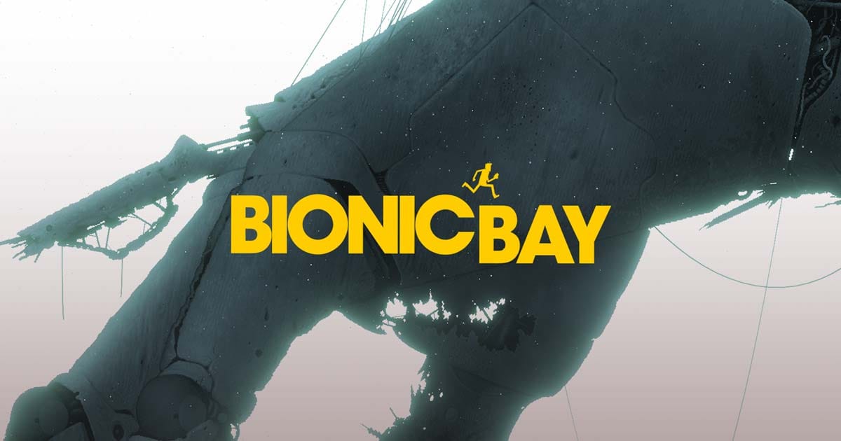 Promotional scene showing scientist navigating a hazardous sci-fi platforming environment