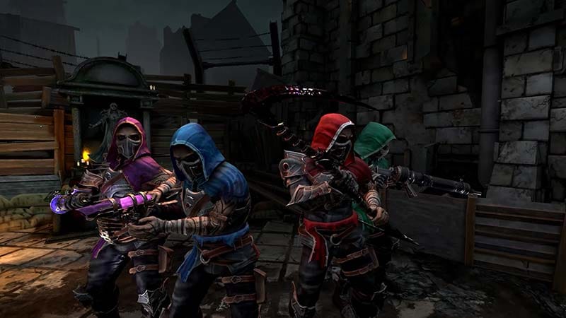 Blood Reaver gameplay scene inside a ruined dark fantasy battlefield