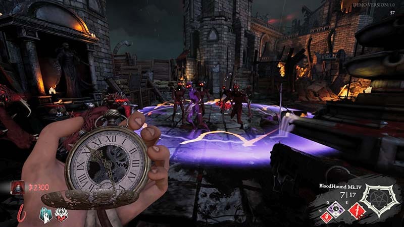 Combat encounter against demons during Blood Reaver round-based gameplay