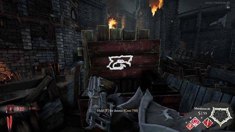 Exploring a ruined battlefield environment during Blood Reaver gameplay