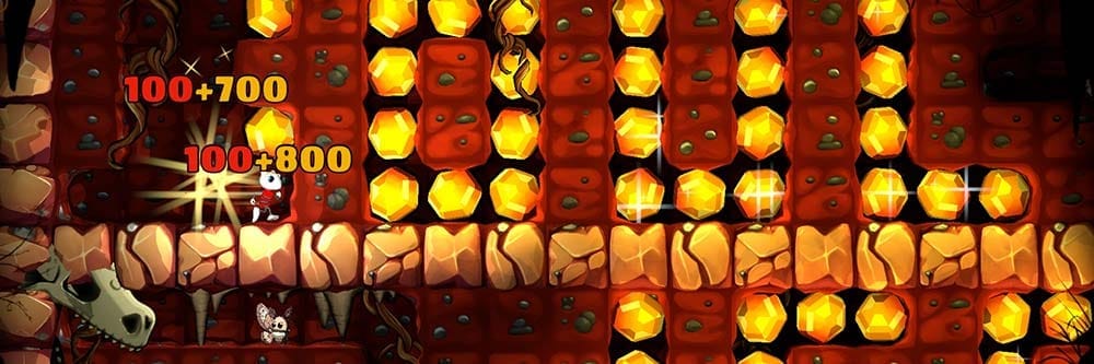 Promotional banner for Boulder Dash 40th Anniversary puzzle platformer.