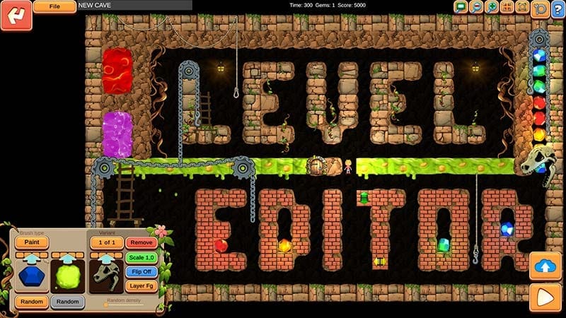 Classic 8-bit visual mode in Boulder Dash 40th Anniversary.