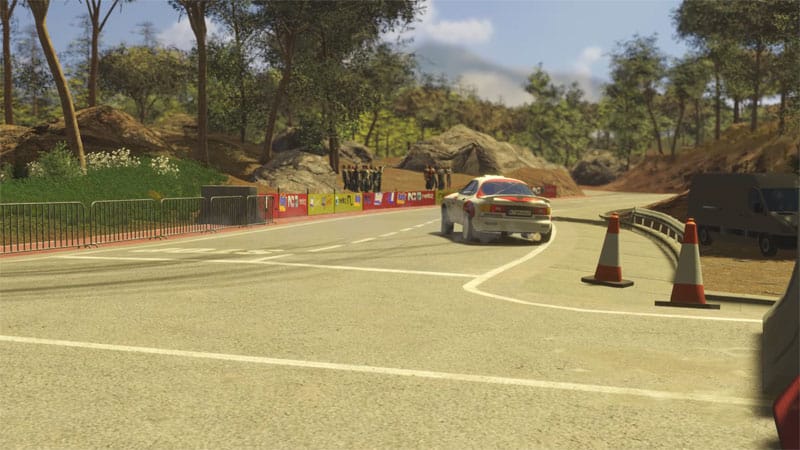 Player constructing offensive patterns while managing incoming bullet hazards