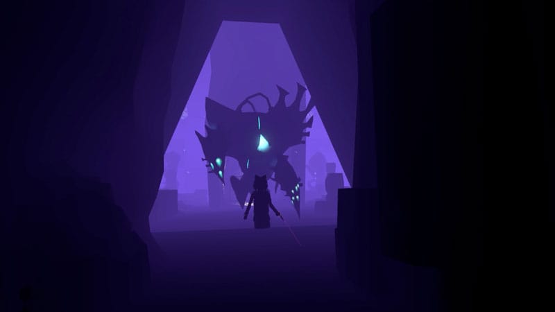 First-person gameplay scene exploring a procedurally generated cave environment