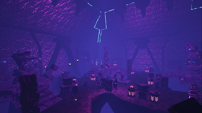 Mining gameplay view showing resource collection inside an underground cavern