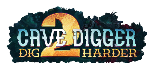 Cave Digger 2: Dig Harder logo featuring a stylized Weird West adventure design
