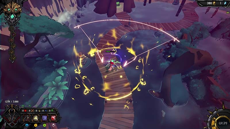 Gathering resources during a timed dungeon run under pressure
