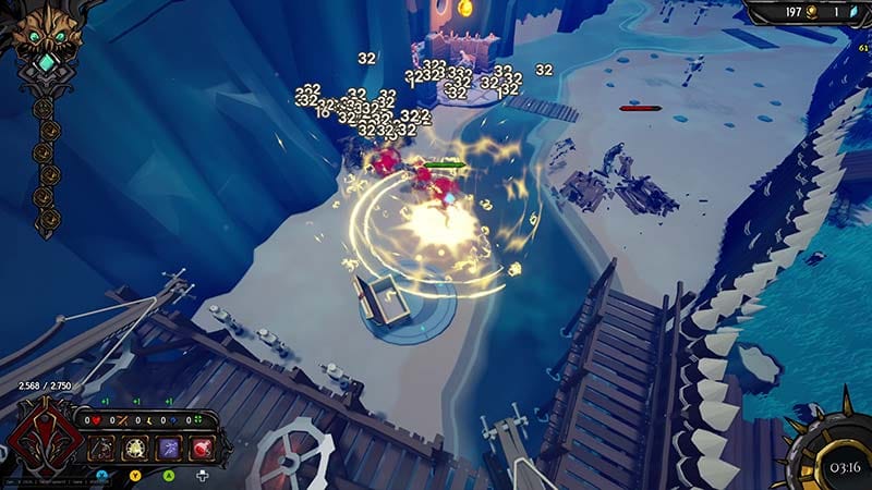 Fast-paced combat using melee and magic inside a dungeon