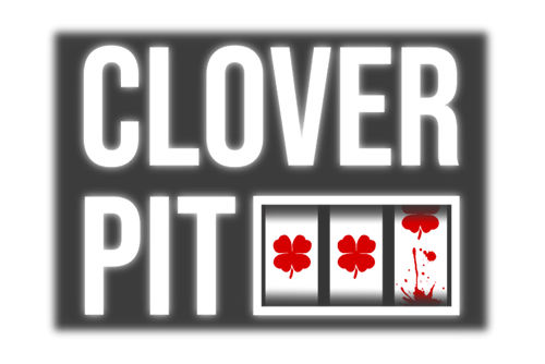 CloverPit game logo with stylized slot machine horror themed typography