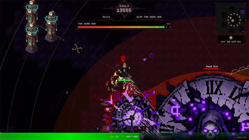 Codex Mortis gameplay with spell combat and large enemy waves on screen