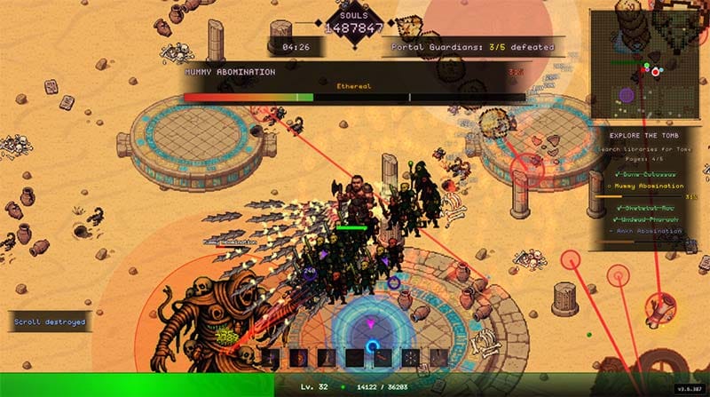 Codex Mortis gameplay highlighting spell combinations and magical abilities