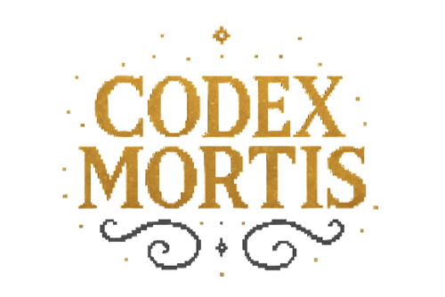 Codex Mortis game logo dark fantasy necromancy bullet hell on Steam Early Access