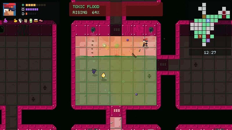 Interface screen showing a gameplay view of an alien-infested environment