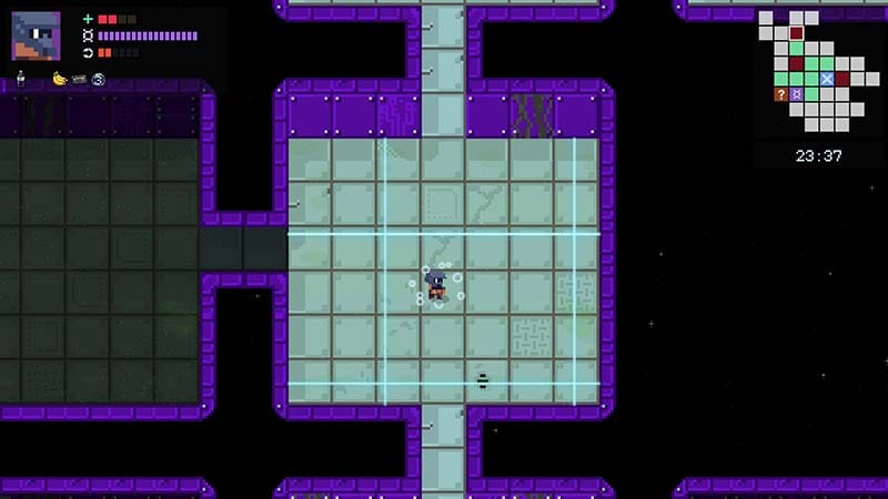 Gameplay scene highlighting item combinations during an action roguelike run