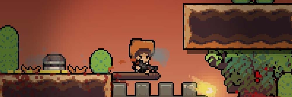 Wide scene of linear side-scrolling action set in a Mexican folklore inspired world