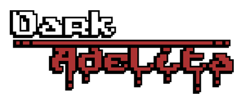 Dark Adelita logo styled with bold typography inspired by Mexican folklore and retro pixel art