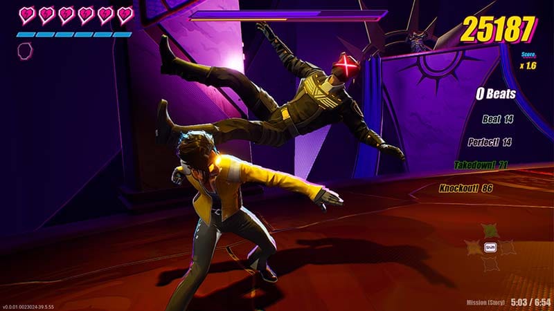 Boss battle scene featuring an Idol performing attacks during a rhythm combat sequence