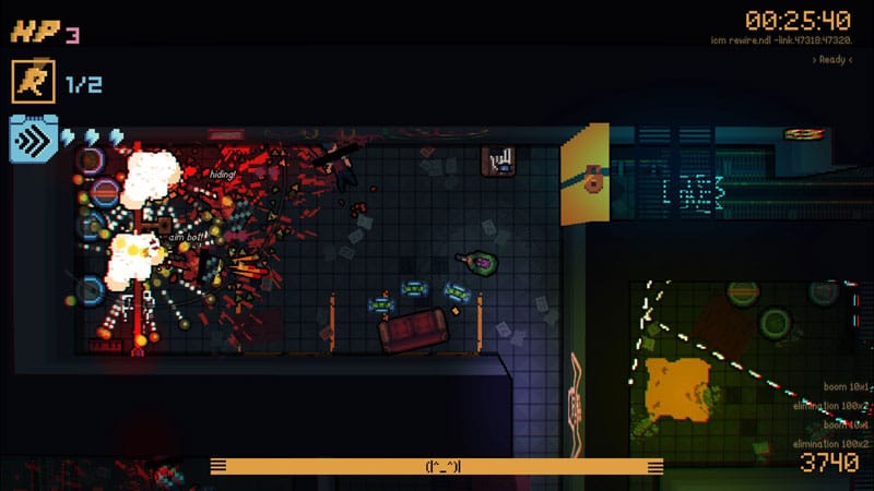 Noir cyberpunk atmosphere in DeadWire gameplay