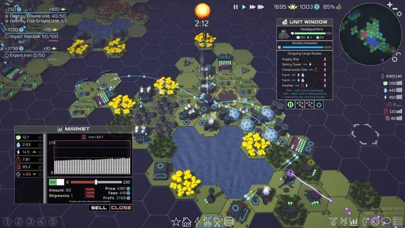Long-range shuttle hub dispatching cargo between distant colony sectors