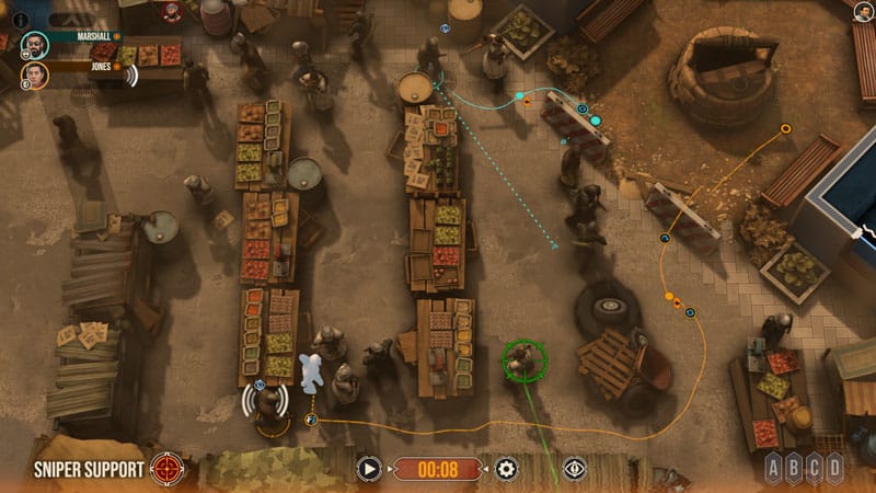 Cooperative gameplay showing multiple squads coordinating an assault