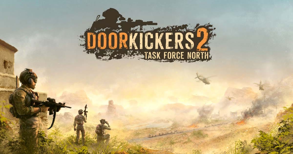 Promotional artwork featuring tactical operators during a close-quarters assault