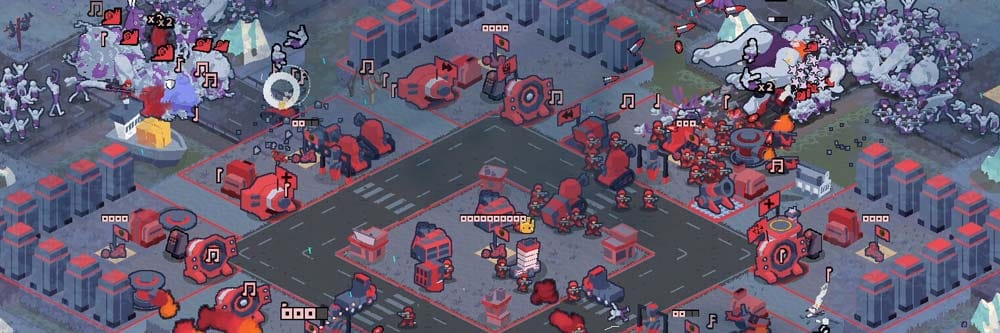 Wide battlefield scene representing D.O.T. Defence strategy gameplay