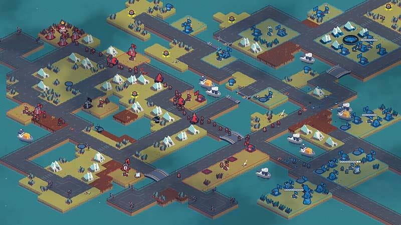 Defensive stronghold protecting an HQ against incoming enemy waves